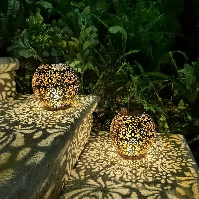 Solira – Farol Solar Patrón de Estrellas LED e Impermeable – Jardín y Exterior
