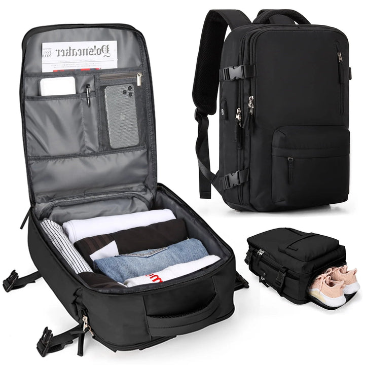 Rugzak – Grote waterdichte reistas 35L met USB &amp; schoenenvak – Reizen