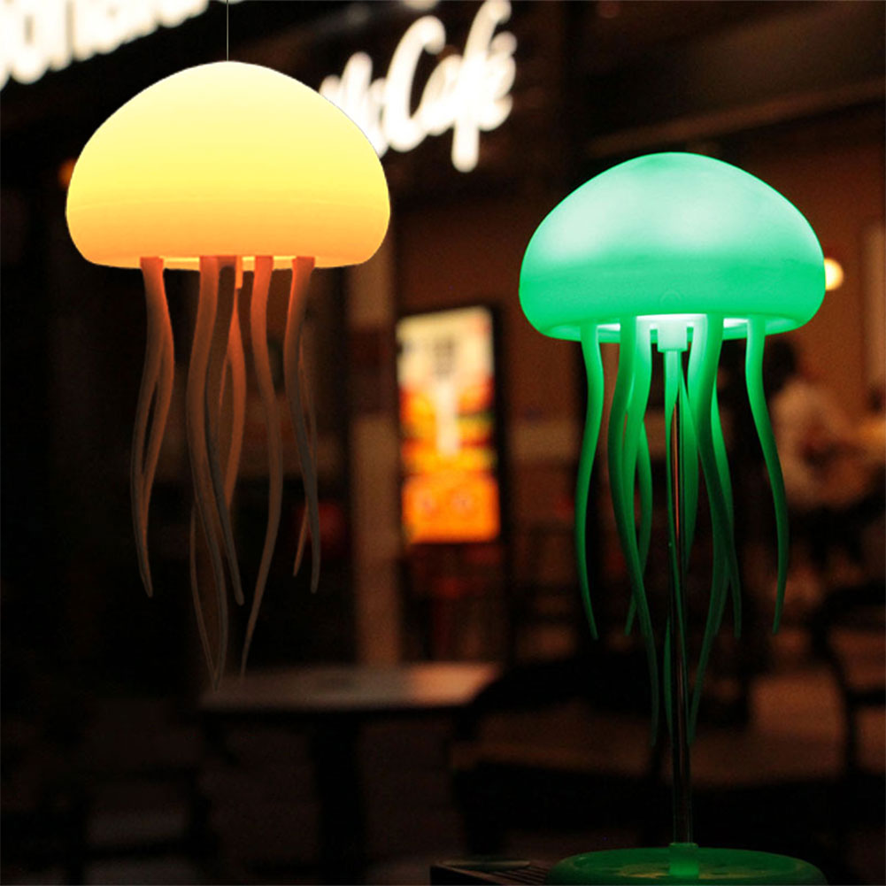 Candeeiro de Mesa LED com Design de Medusas – Luz Decorativa com Mudança de Cor
