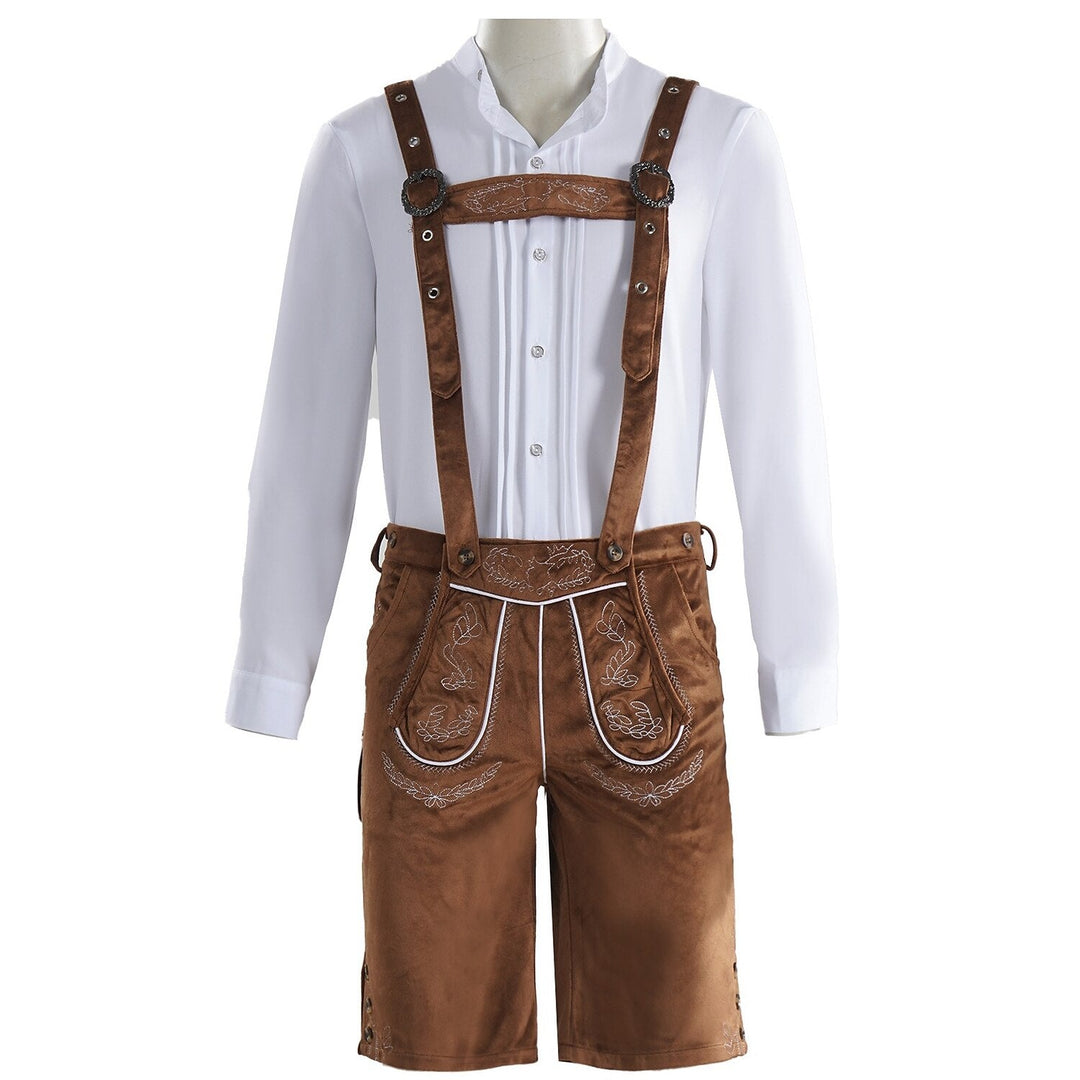 WiesnHeld Heren Trachten Set – Lederhose &amp; Overhemd, Authentiek Oktoberfest