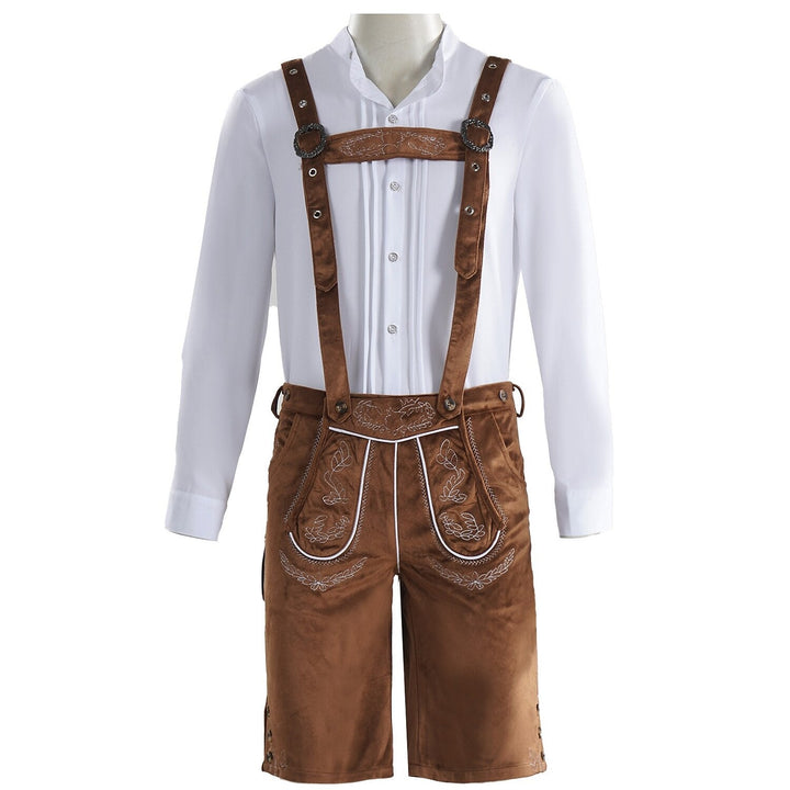 WiesnHeld Heren Trachten Set – Lederhose &amp; Overhemd, Authentiek Oktoberfest