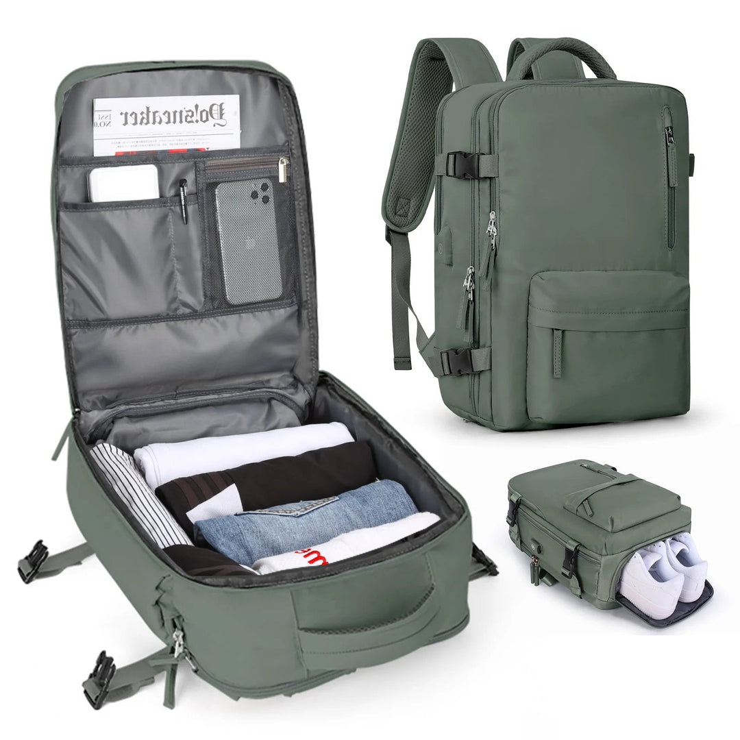 Rugzak – Grote waterdichte reistas 35L met USB &amp; schoenenvak – Reizen