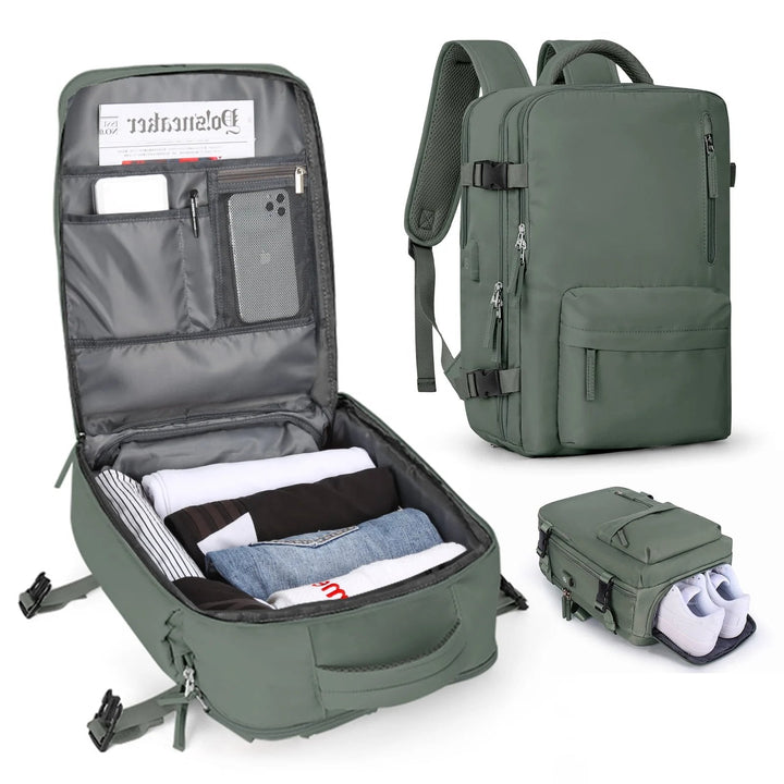 Rugzak – Grote waterdichte reistas 35L met USB &amp; schoenenvak – Reizen