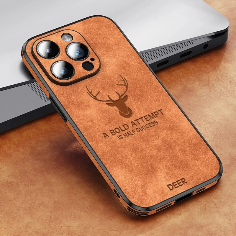 Luxvera – custodia per iPhone in vera pelle sottile e resistente agli urti – design elegante