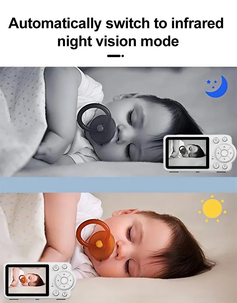 Nuvia – Baby monitor con telecamera e visione notturna – Allarme pianto e temperatura