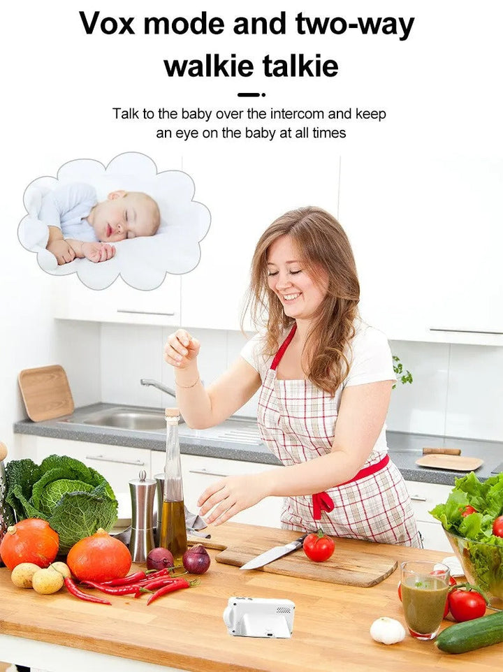 Nuvia – Baby monitor con telecamera e visione notturna – Allarme pianto e temperatura
