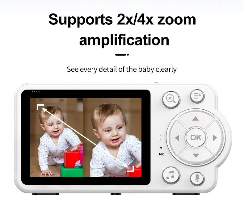 Nuvia – Baby monitor con telecamera e visione notturna – Allarme pianto e temperatura