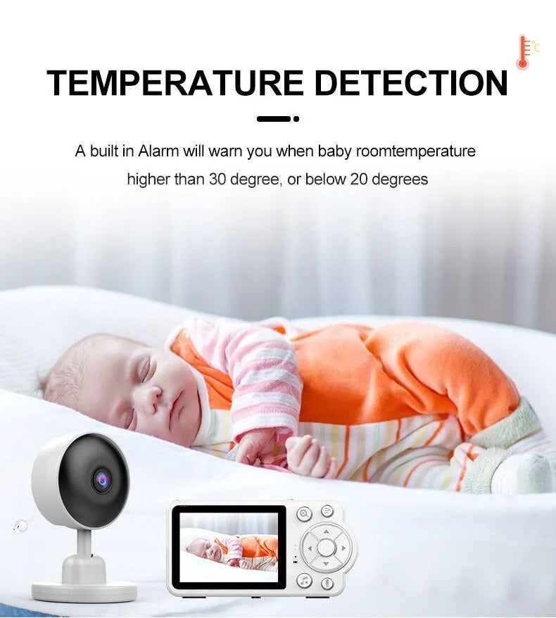 Nuvia – Baby monitor con telecamera e visione notturna – Allarme pianto e temperatura