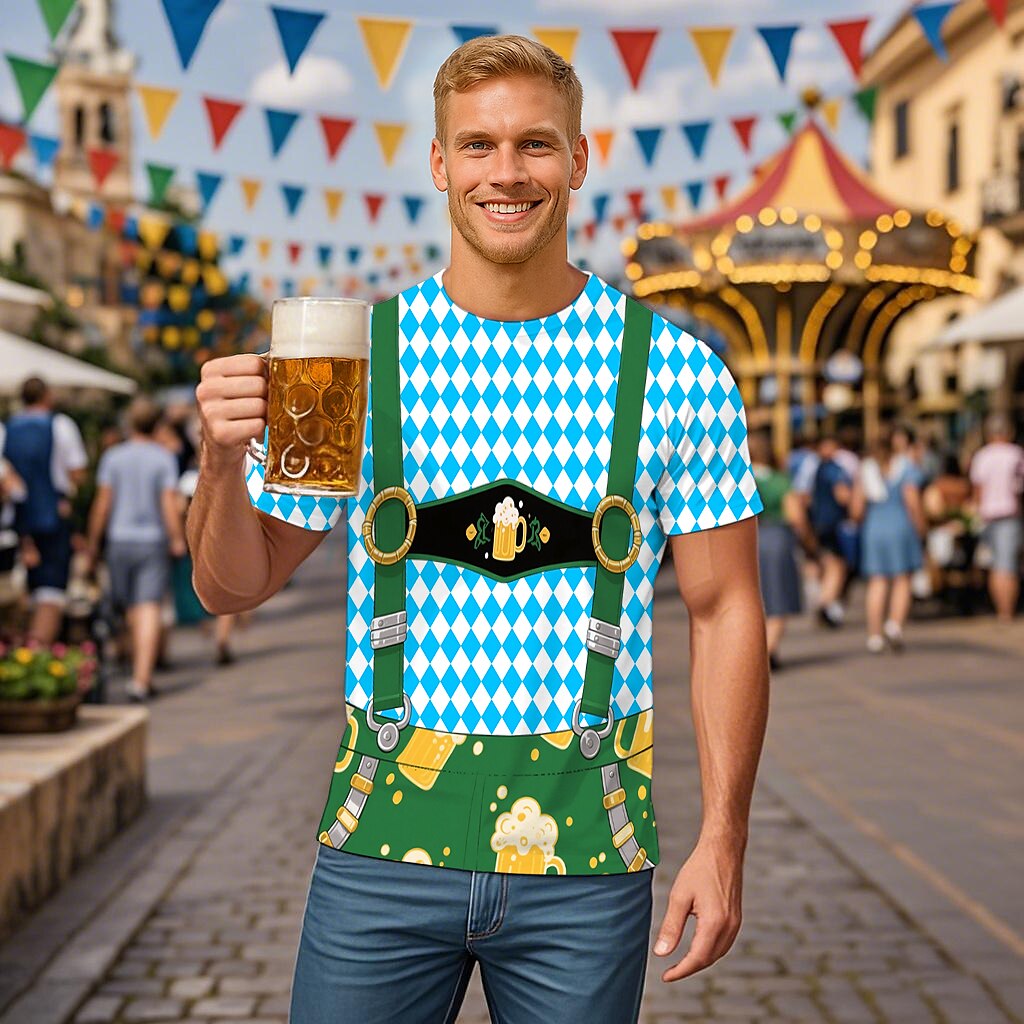 BierBuam – Samarreta d'home amb estampat de Lederhosen – El teu look fresc d'Oktoberfest