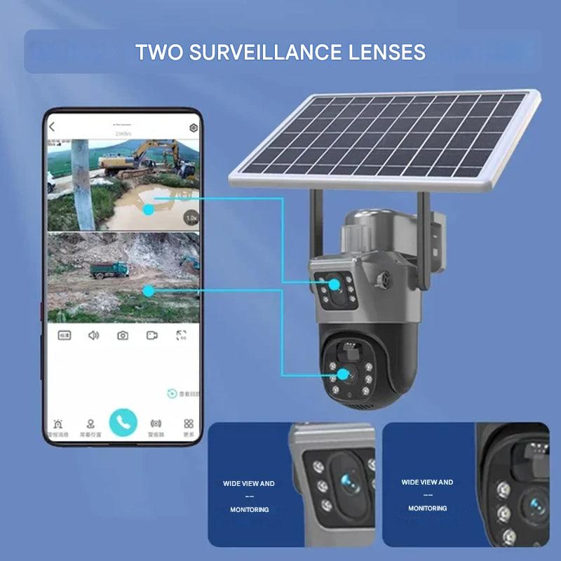 SolarisCam – câmara de segurança 4K sem fios &amp; 360° com painel solar
