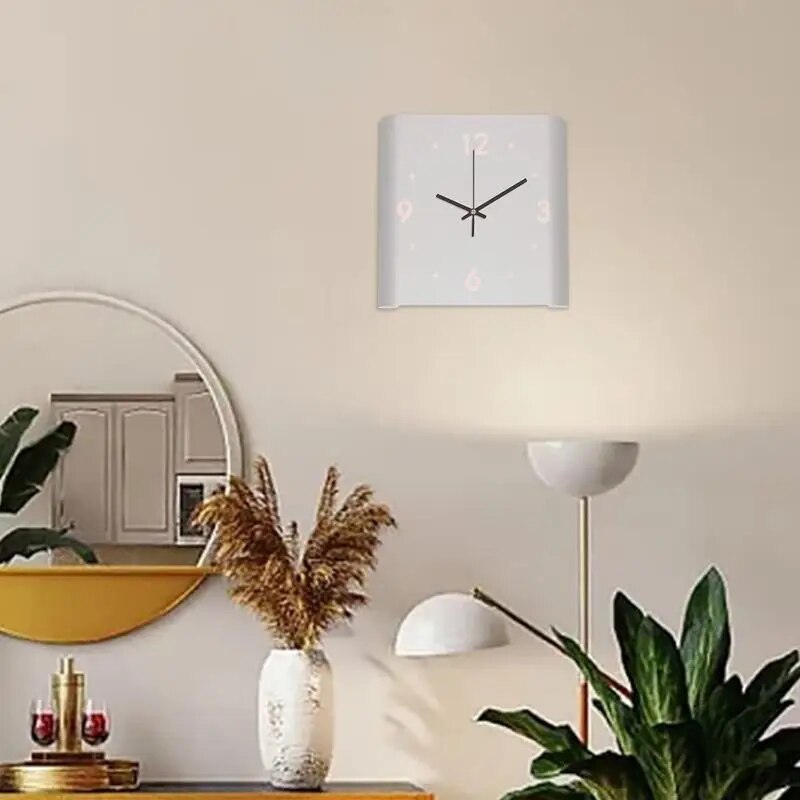 Lumora – Orologio da parete quadrato con luce e movimento silenzioso – design moderno