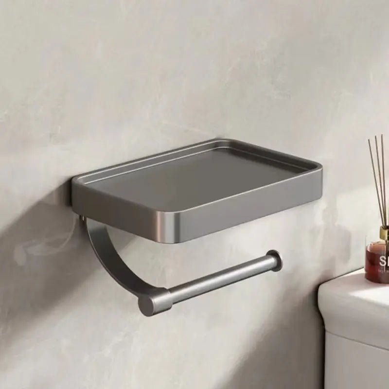 Veltrix Suporte para Rolo de Papel Higiénico – Suporte para Rolo de Papel Higiénico em Aço Inoxidável com Prateleira e Design Escovado