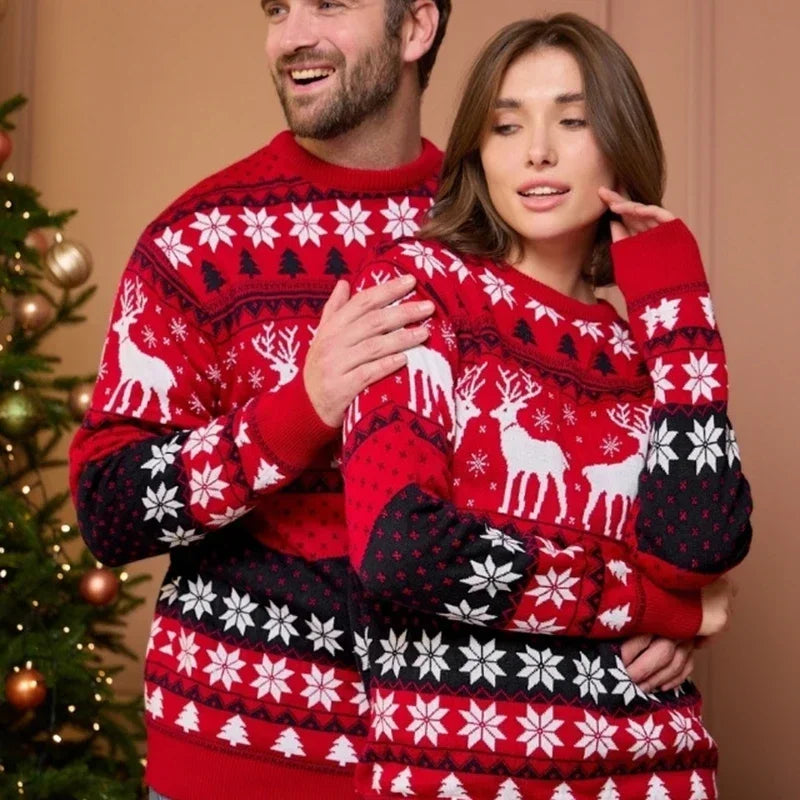 NordGlanz – Maglione di Natale unisex in misto cotone con stampa festiva