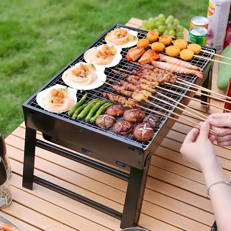 GrillMate – Barbecue da Tavolo Pieghevole in Metallo – Barbecue Portatile a Carbone