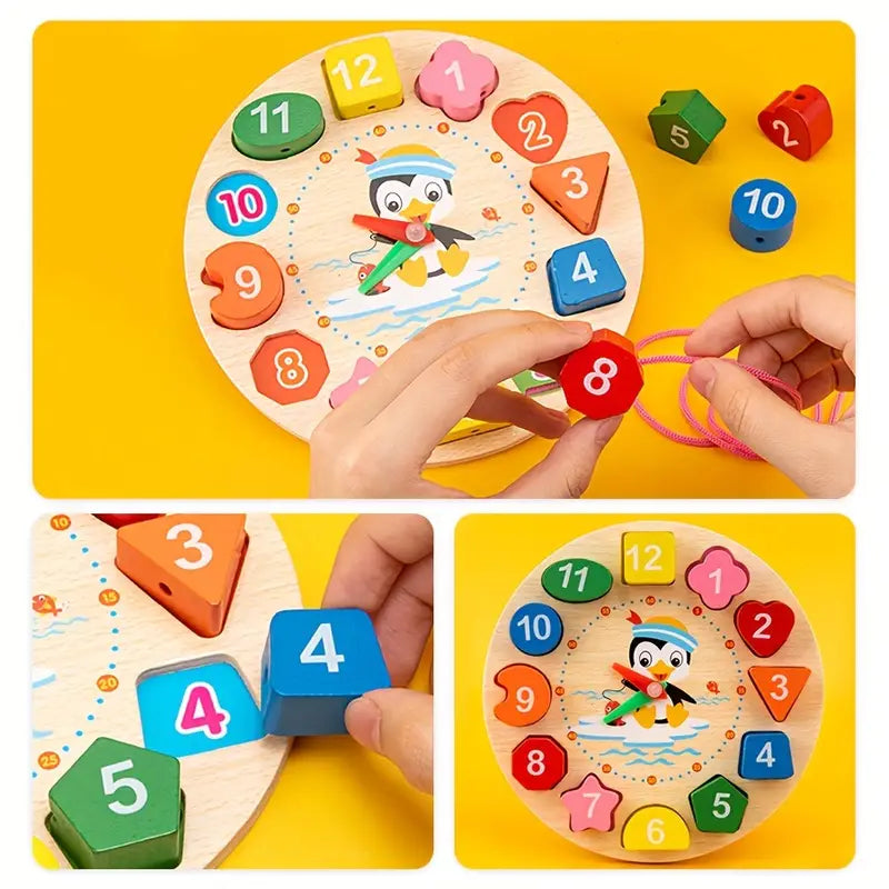 Ensemble de jeu en bois Montessori 5-en-1 – Motricité & Musique dès 6 mois