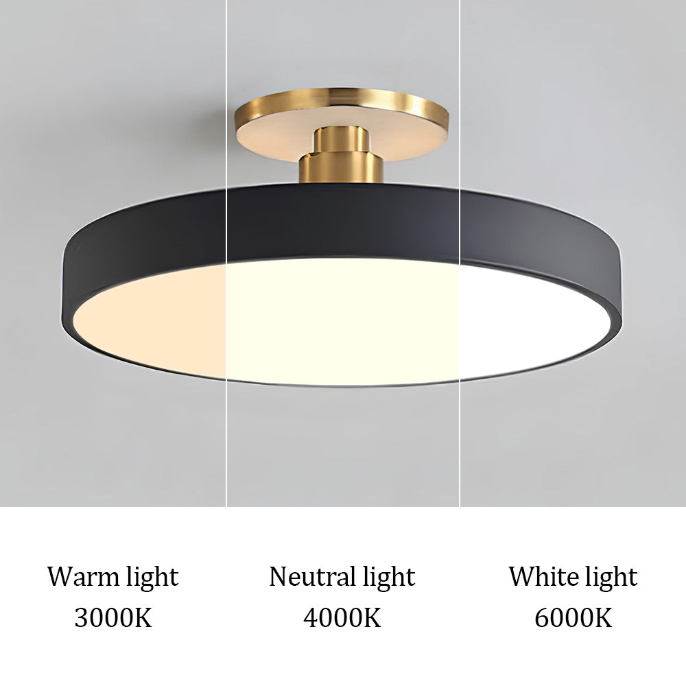 Vionte Plafondlamp – Lampada da soffitto LED rotonda in metallo e acrilico con design a risparmio energetico