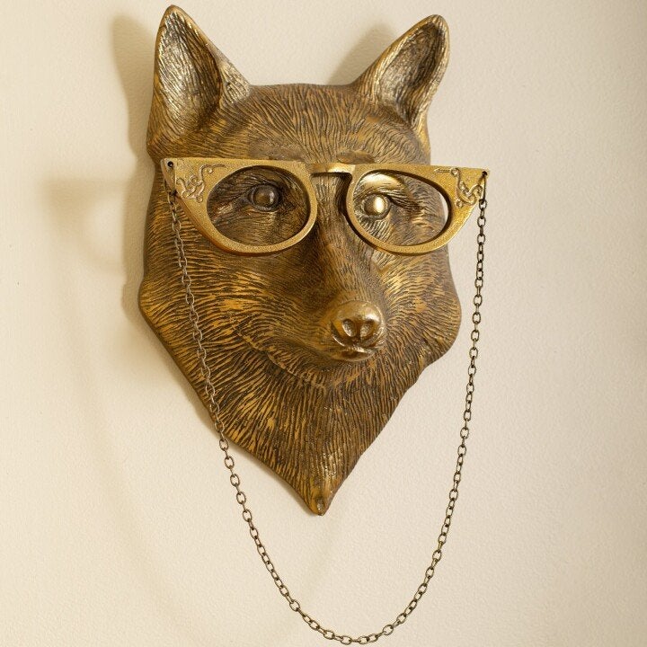 CritterCharm – Decorazione da parete con testa di animale giocosa – Design in resina dipinto a mano