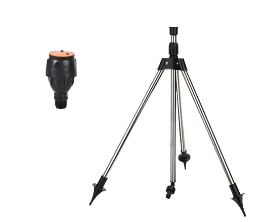 Florava Arroseur de jardin – Trépied en acier inoxydable pivotant à 360° pour pelouses