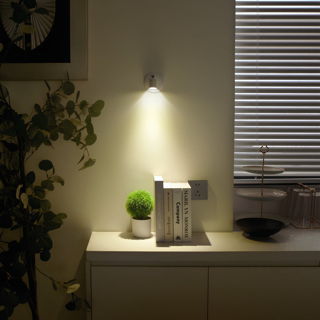 LumaSpot Draadloze LED-Spot – Verstelbare wandlamp met afstandsbediening &amp; dimfunctie