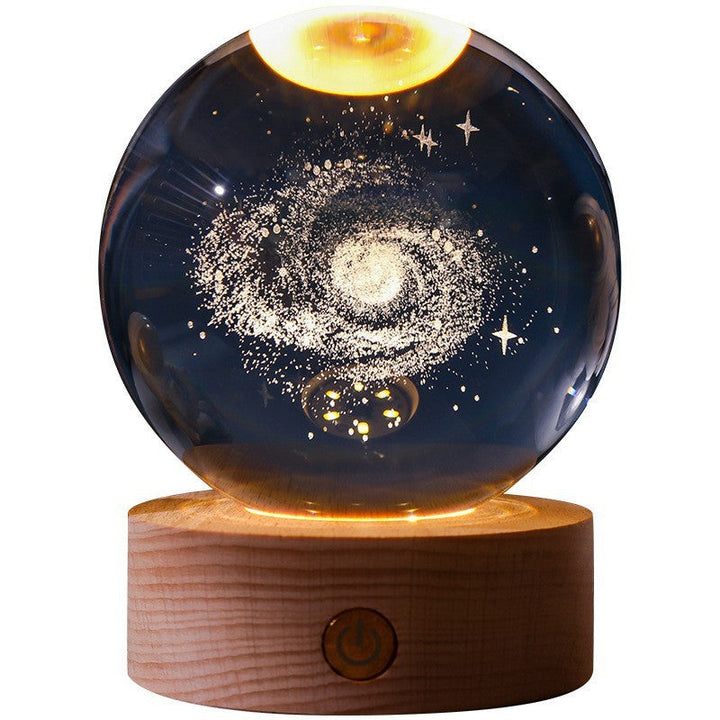 CrystalGlow lampada notturna – sfera di cristallo 3D con luce calda