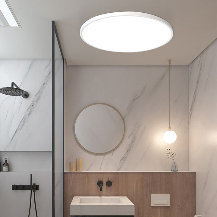Solvra Lámpara de techo – Lámpara de techo LED redonda de acrílico y ABS con diseño minimalista