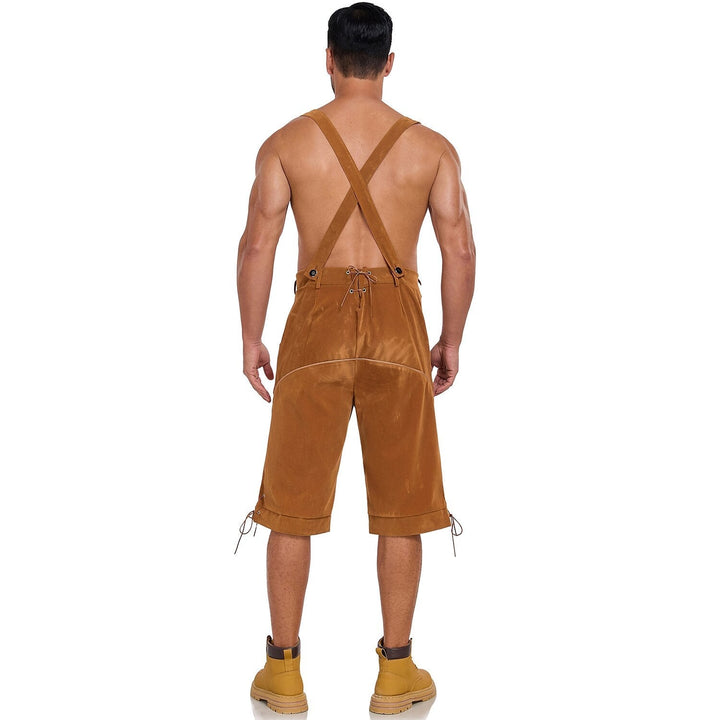 Bergkönig – Heren Lederhose met Borduursel &amp; Bretels – Authentieke Oktoberfest Kleding