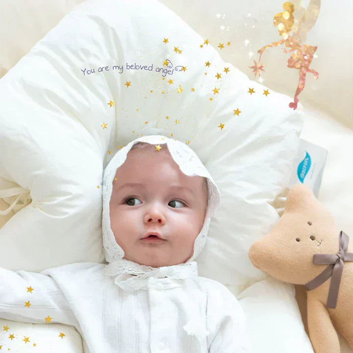 CuddlePure Almohada para bebé – Cojín antibacteriano con diseño ergonómico y tela suave