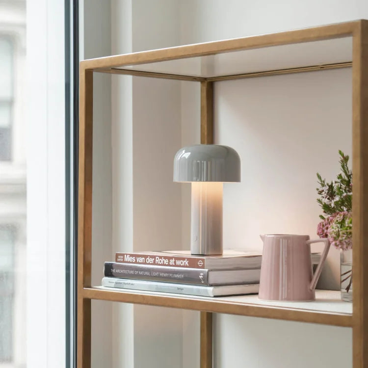 Lunavo HaloGleam Lámpara de Mesa – Inalámbrica, Recargable y Moderna Luz LED en Forma de Hongo