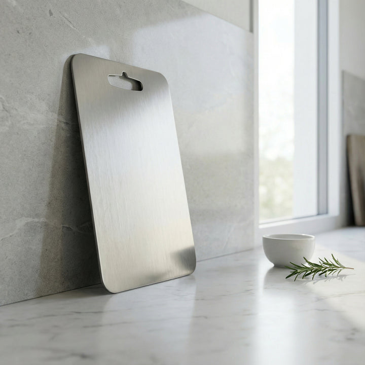Tabla de cortar de titanio – Diseño de cocina duradero y fácil de mantener