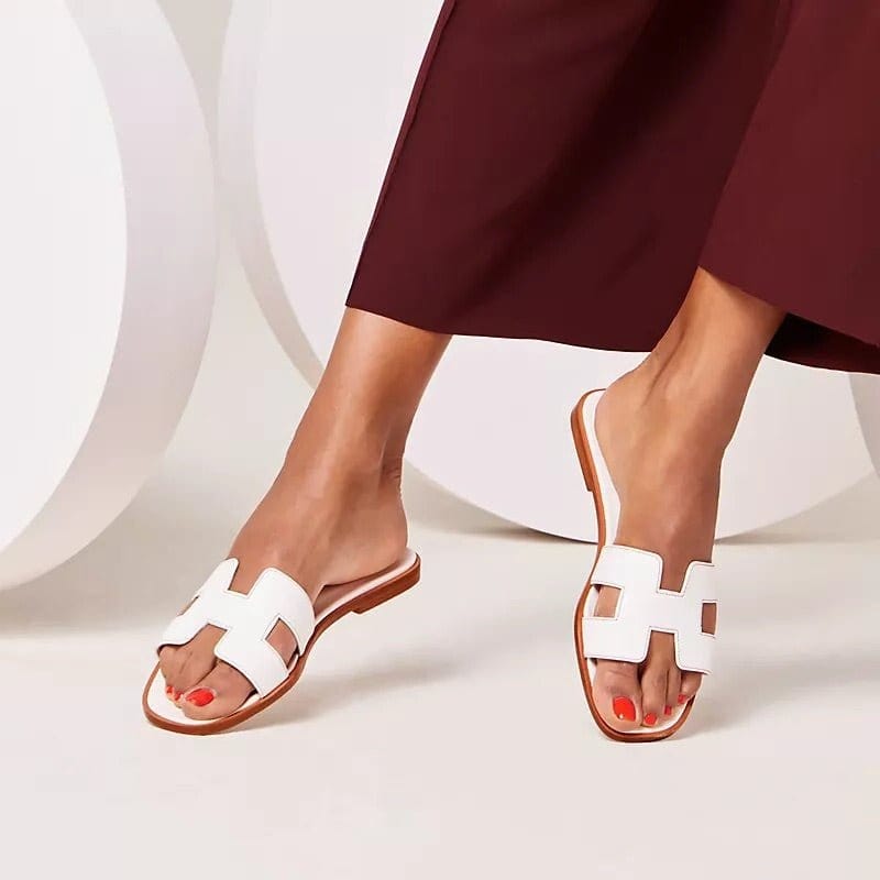 Bolendo Damen Slippers – Luxuriöse & Bequeme Sommer Schlappen aus Leder | Rutschfest & Elegant Bolendo