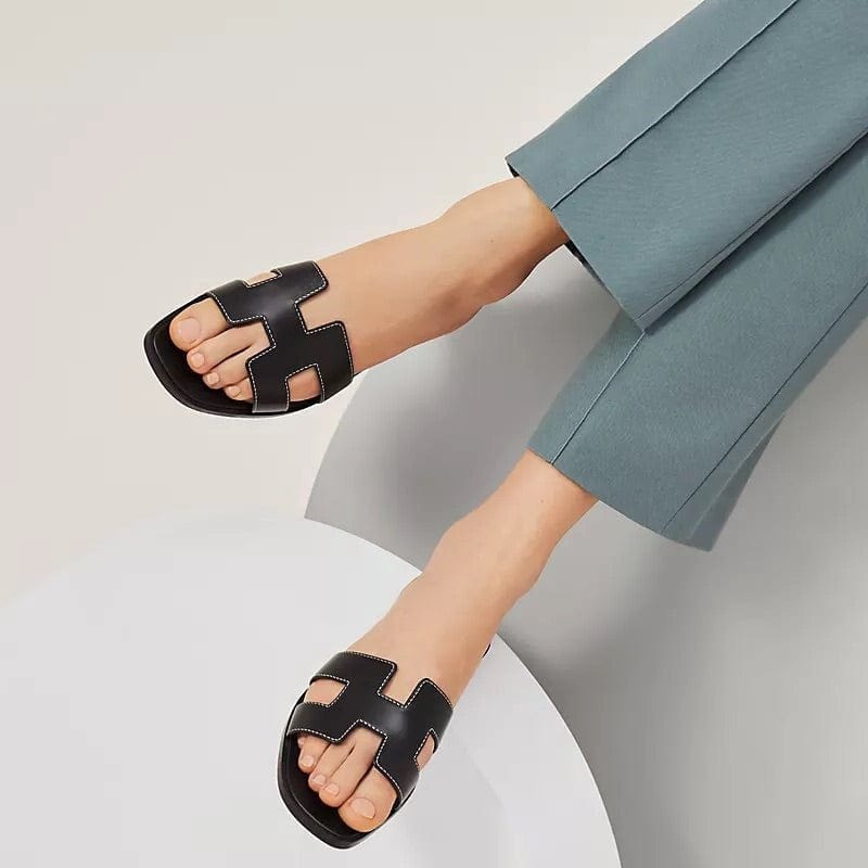Bolendo Damen Slippers – Luxuriöse & Bequeme Sommer Schlappen aus Leder | Rutschfest & Elegant Bolendo