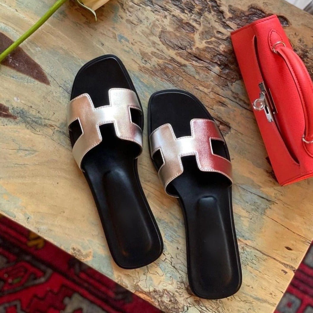 Bolendo Damen Slippers – Luxuriöse & Bequeme Sommer Schlappen aus Leder | Rutschfest & Elegant Bolendo