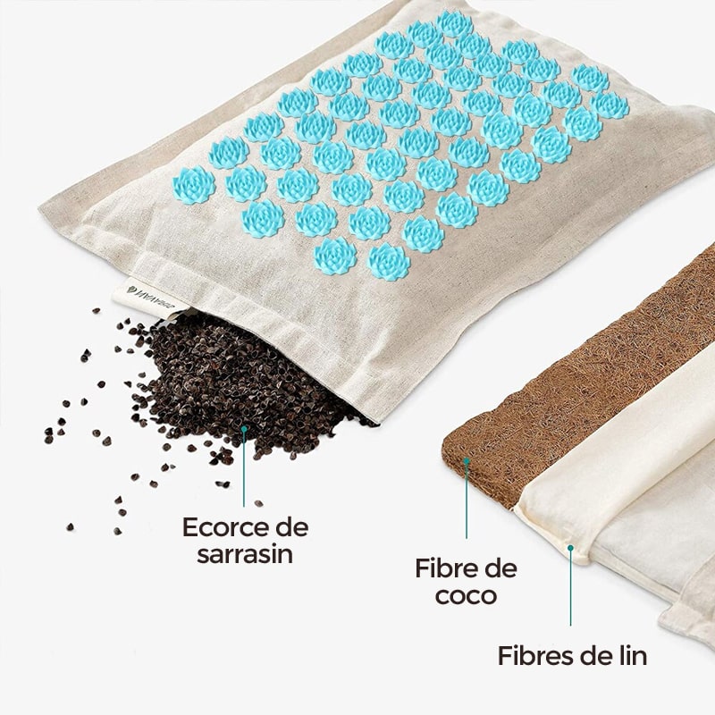 Acupressuurmat met Kussen en 5500 Drukpunten – De Florapress Ontspanningsset Vestragear