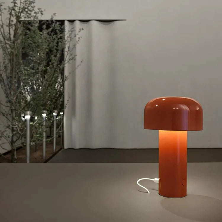 Lunavo HaloGleam Lámpara de Mesa – Inalámbrica, Recargable y Moderna Luz LED en Forma de Hongo