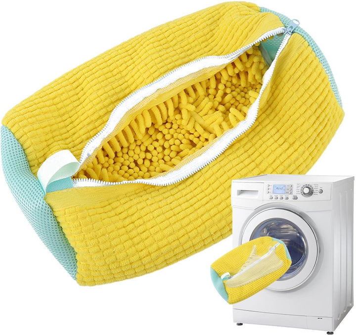 CleanStep – Bolsa para zapatos con cepillo y cierre de cremallera para lavadora