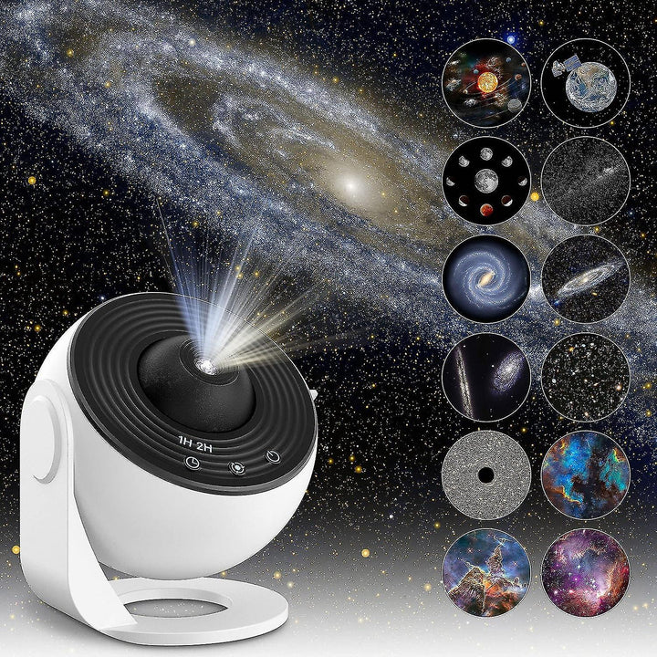 Lámpara proyector AstroGlow – Proyector de cielo estrellado con 19 patrones y luz LED relajante