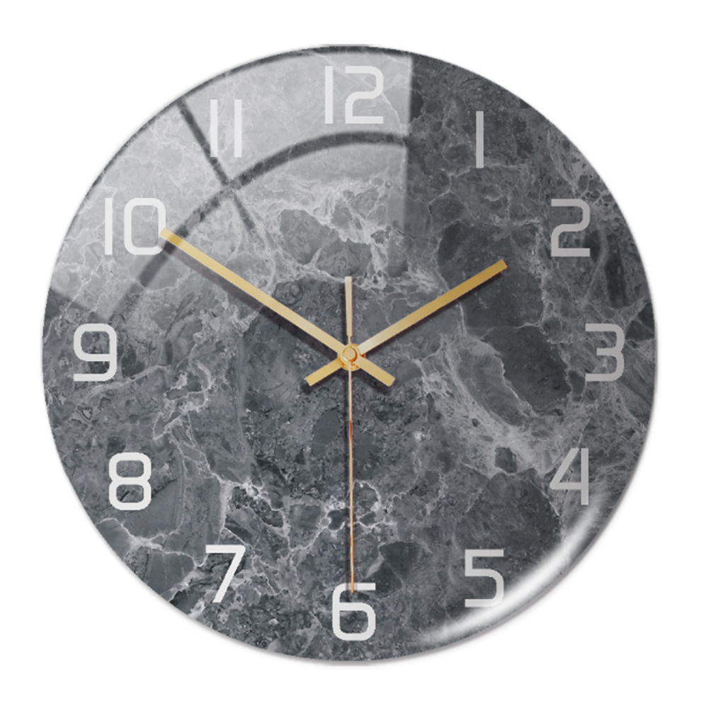 StoneAura – Wandklok Marmerlook – Stille Moderne Woondecoratie