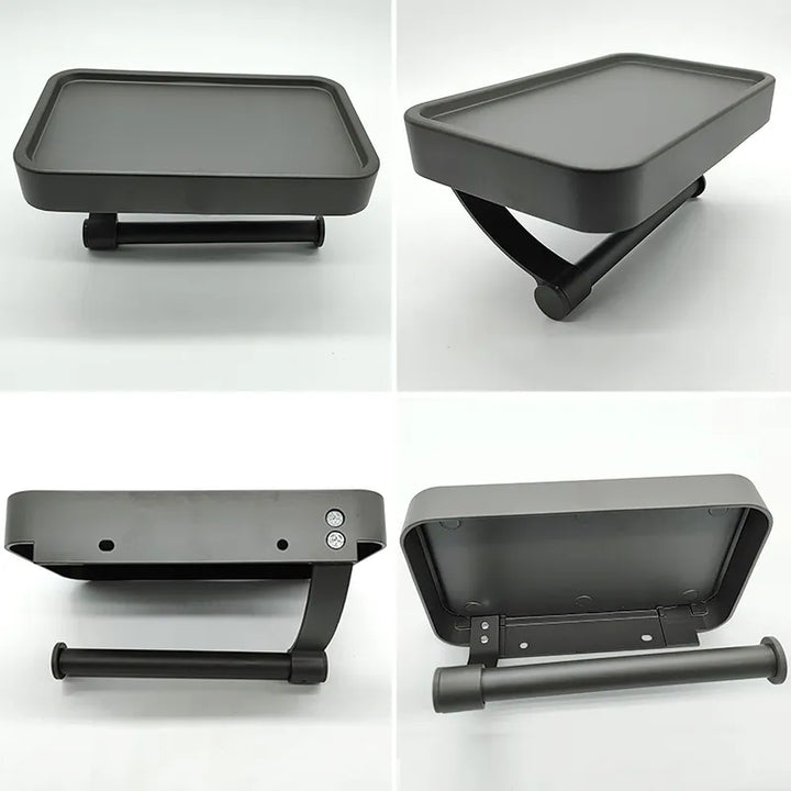Veltrix Suporte para Rolo de Papel Higiénico – Suporte para Rolo de Papel Higiénico em Aço Inoxidável com Prateleira e Design Escovado