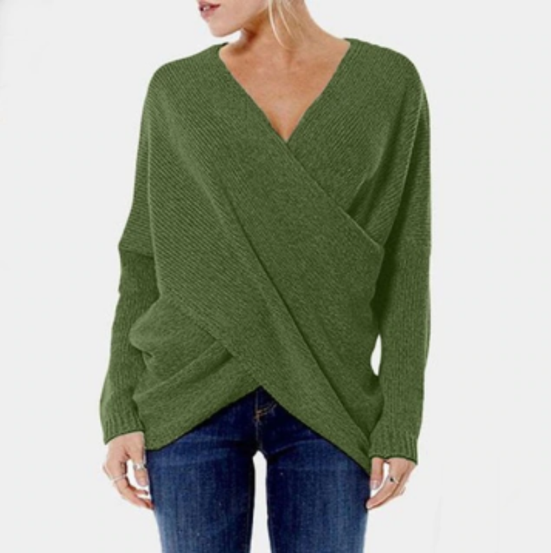 Suéter de mujer Velora de cachemira – Elegante y suave con detalle de cruce