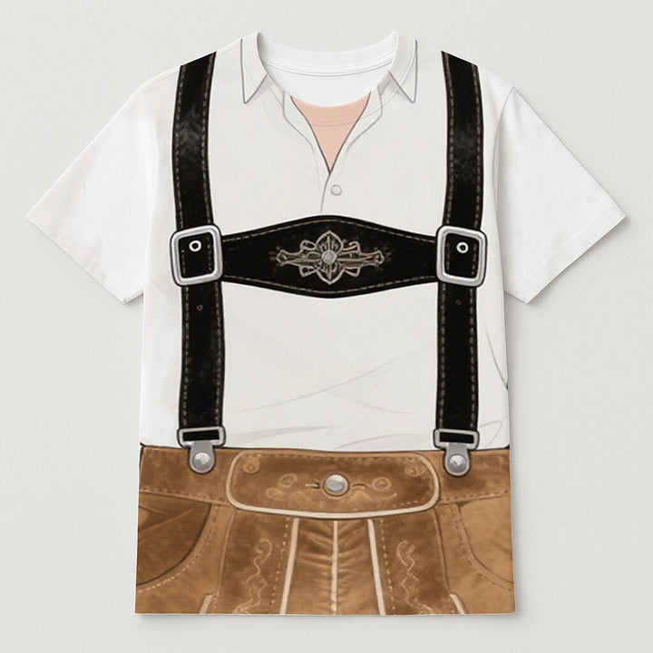 WiesnLook – Heren T-Shirt met Lederhosen-Print – Humorvolle Oktoberfest Outfit