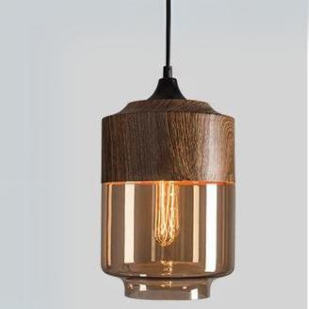 Lunora – lampada da soffitto scandinava legno & vetro – moderna e accogliente