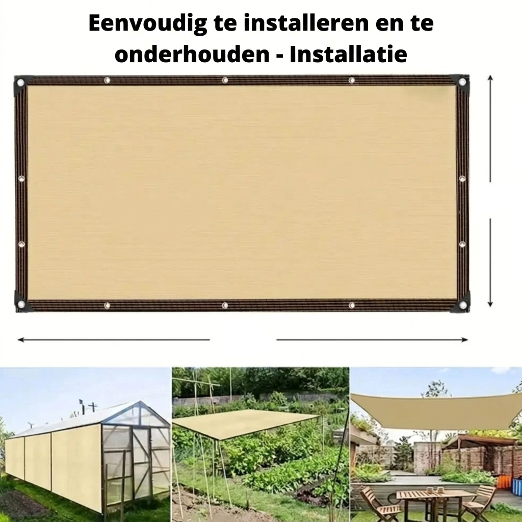 Schaduwdoek Rechthoekig – HDPE zonnedoek met UV-bescherming voor tuin en terras Vestragear