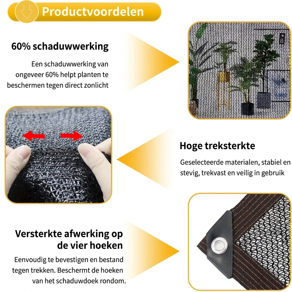 Schaduwnet – rechthoekig schaduwdoek met UV-bescherming voor tuin en terras Vestragear