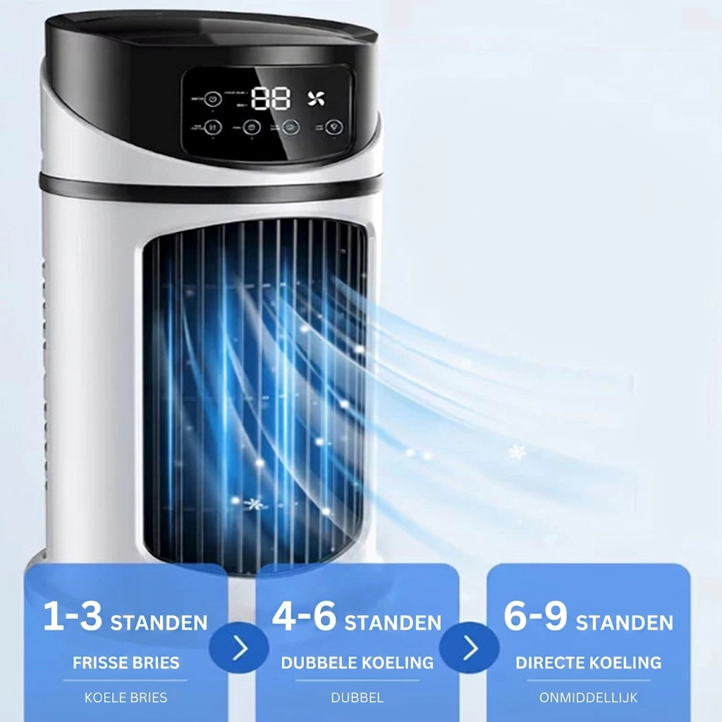 Mini Luchtkoeler – compacte aircooler met waterkoeling en 6-uurs timer VestraGear