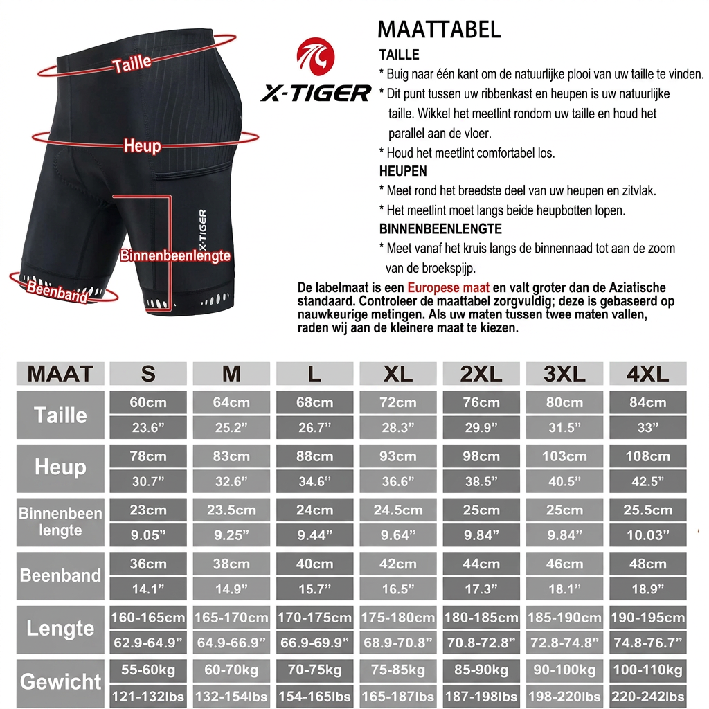 Fietsbroek Heren – 5D gel zeem wielrenbroek met telefoonzak en reflectie Vestragear