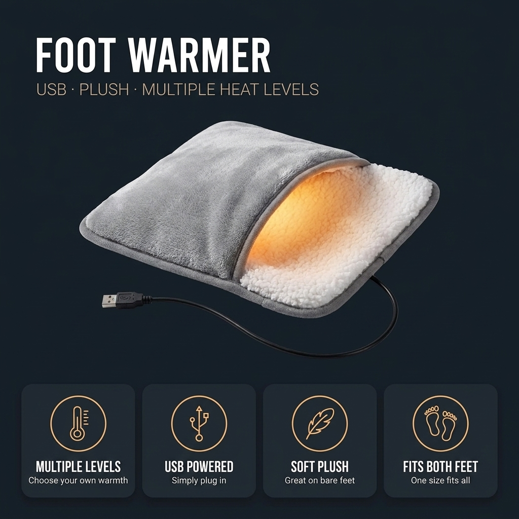 Elektrische voetenwarmer – zacht pluche met snelle opwarmtijd VestraGear