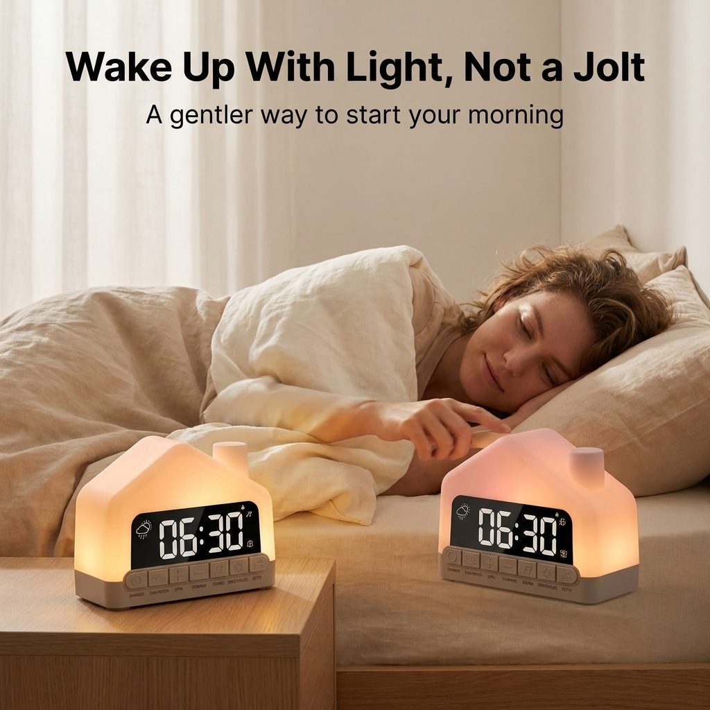 Wake-uplicht wekker – zonsopgang in 12 kleuren en natuurgeluiden VestraGear