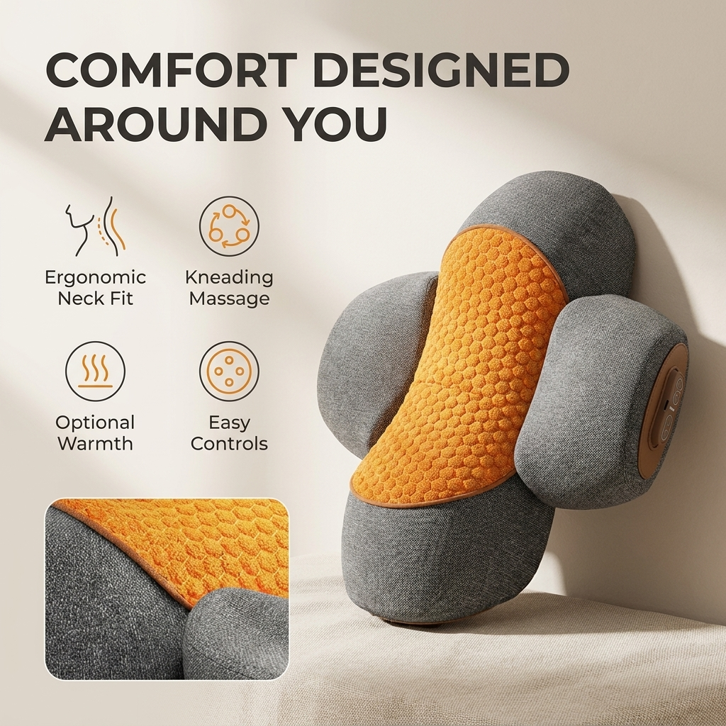 Nekmassagekussen – warmtefunctie en ergonomische pasvorm VestraGear