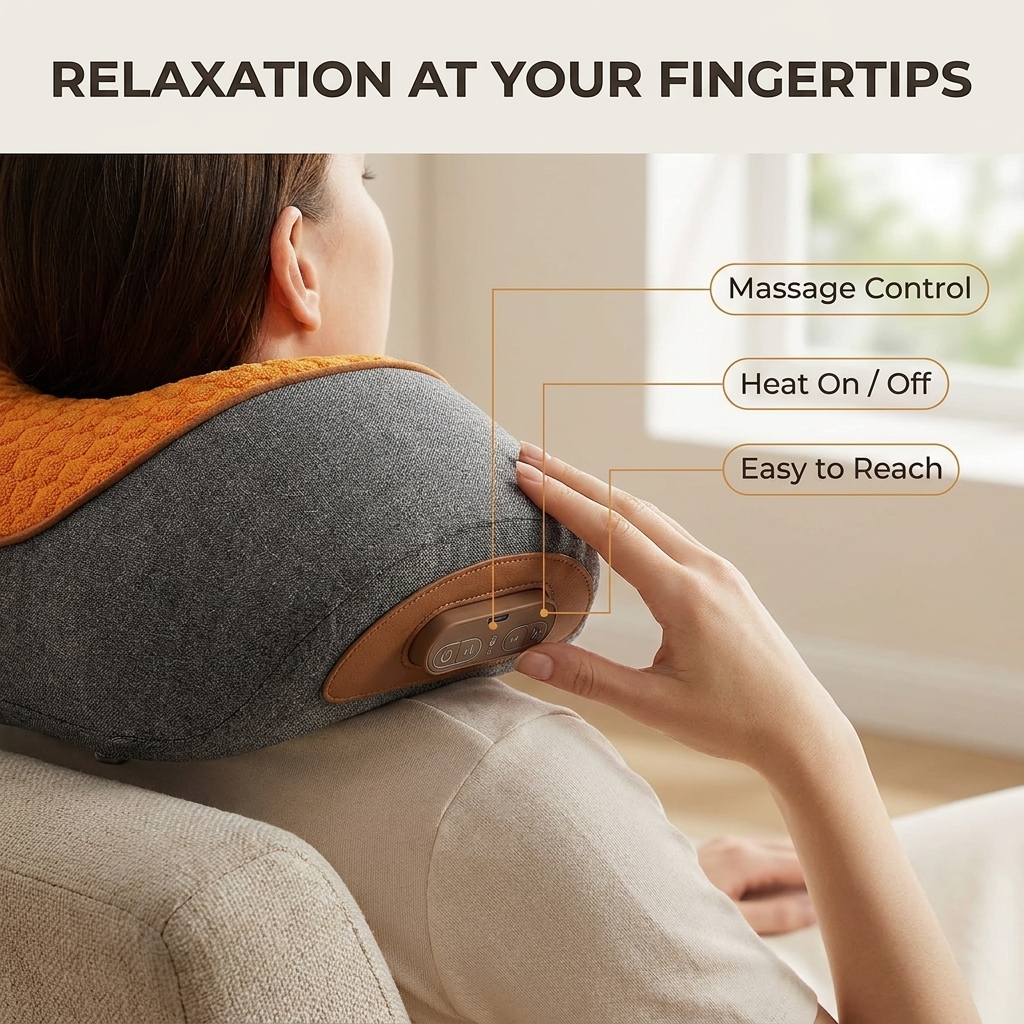 Nekmassagekussen – warmtefunctie en ergonomische pasvorm VestraGear