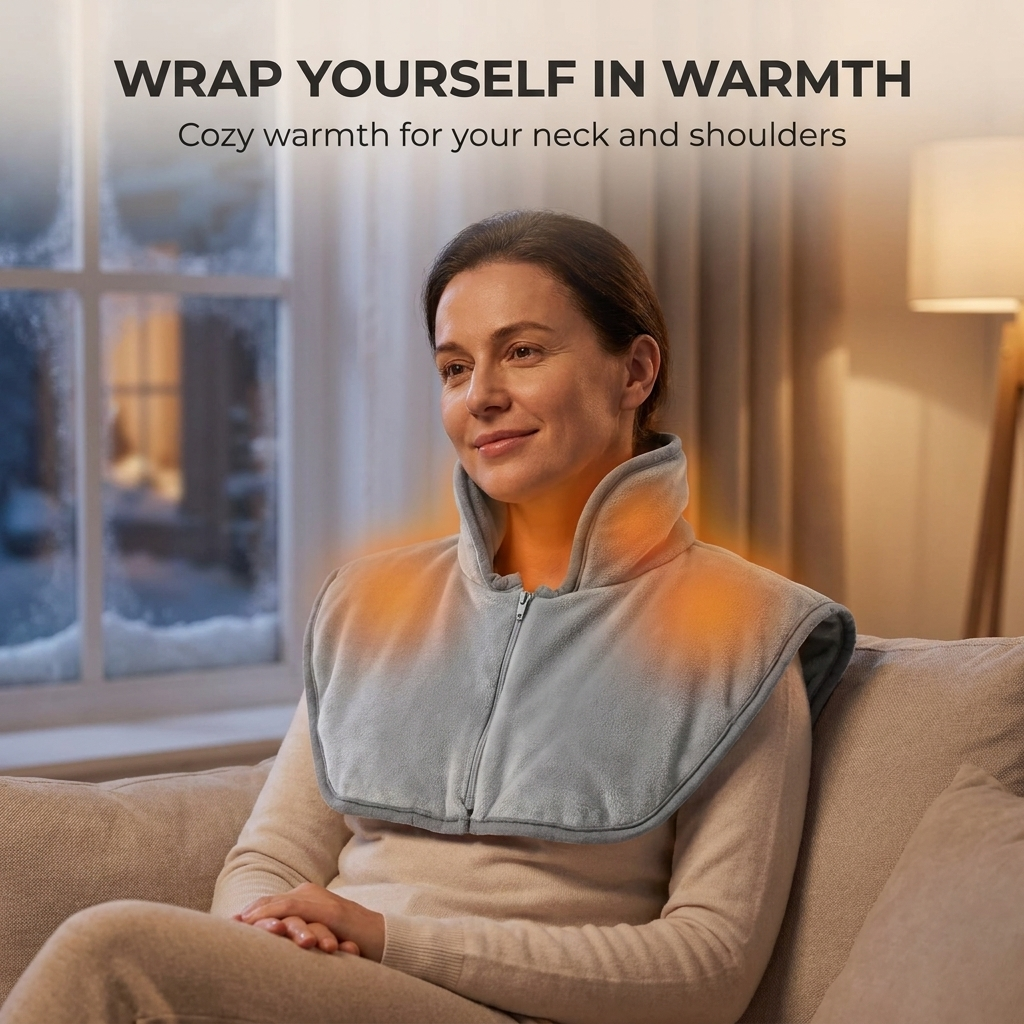 Verwarmd nekkussen – USB, drie warmtestanden en zachte hoes VestraGear